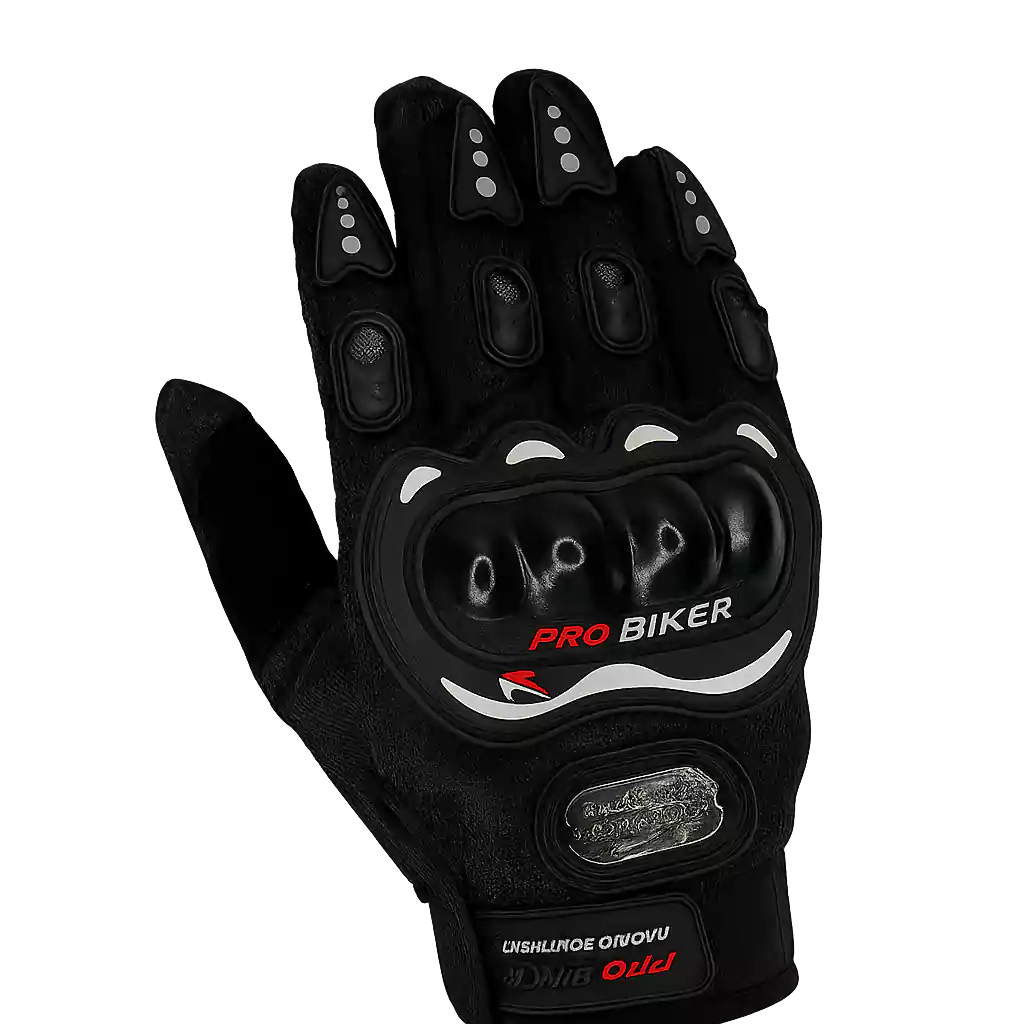 20251120_1301_Black Biker Glove_remix_01kag9jfdyevvsmmt3eehpv0e5 دستکش موتورسواری با پروتکشن - تصویر 4