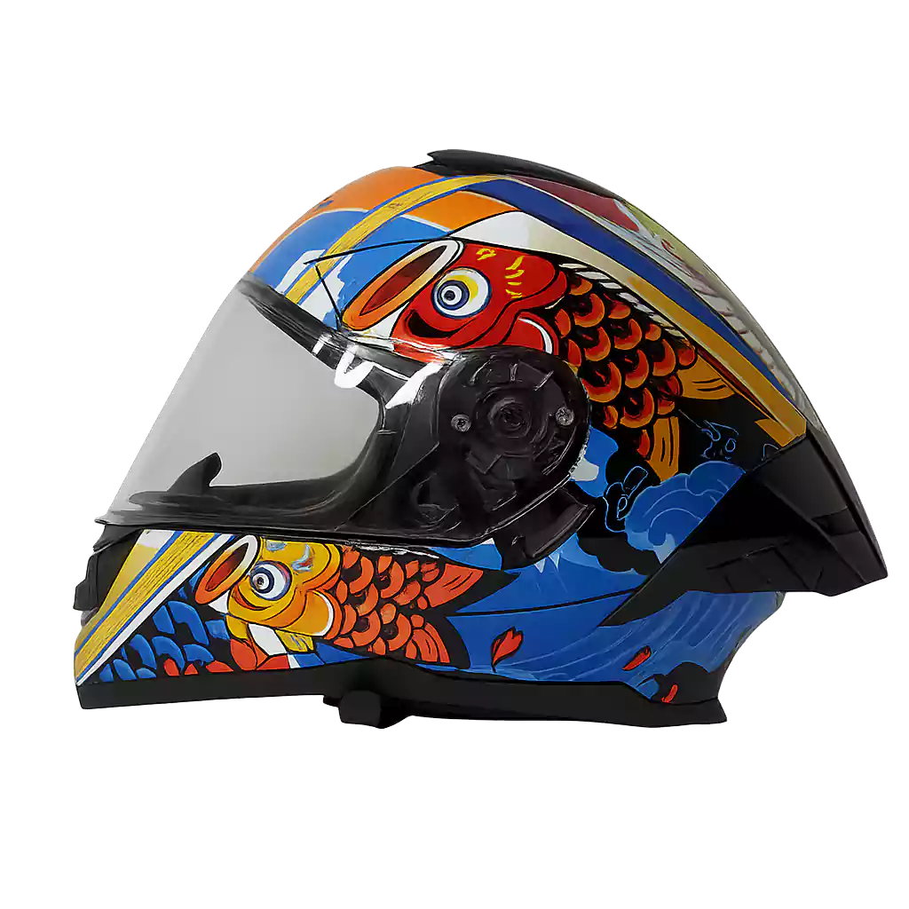 20251027_1318_Vibrant Motorcycle Helmet_remix_01k8jh0tzgfqaa8sfwmyqv24j3 کلاه کاسکت فک دار ثابت Massely Helmo