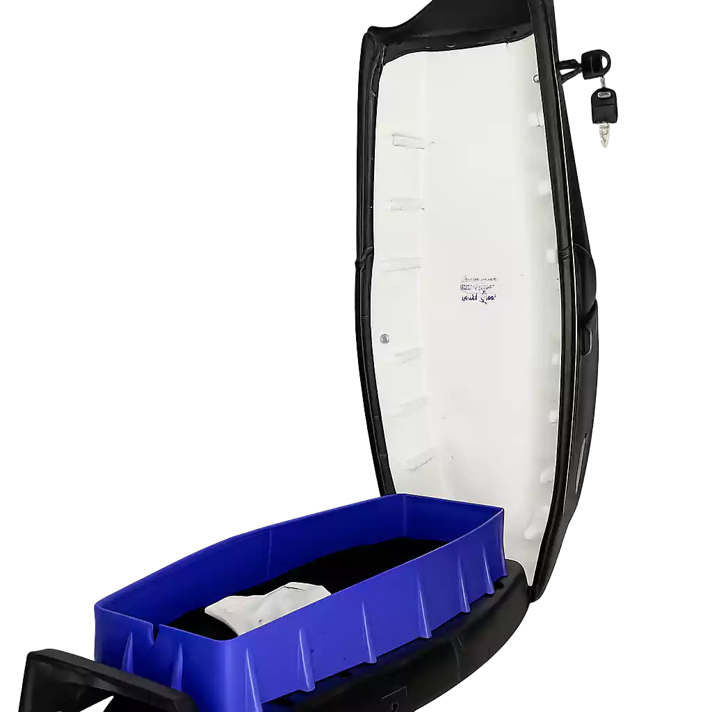 20251202_1737_Motorcycle Seat Storage_remix_01kbfp44nmfdm8enmr61qjn4sk زین باکس دار هوندا CDI - تصویر 5