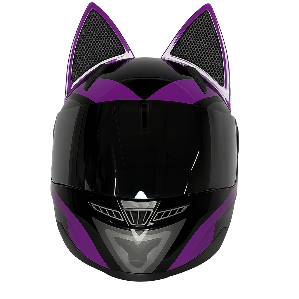 20251026_1637_Cat Ear Helmet_remix_01k8ga0bdjf6g8eykmnv2tggsp کلاه کاسکت خرگوشی فک دار - تصویر 2